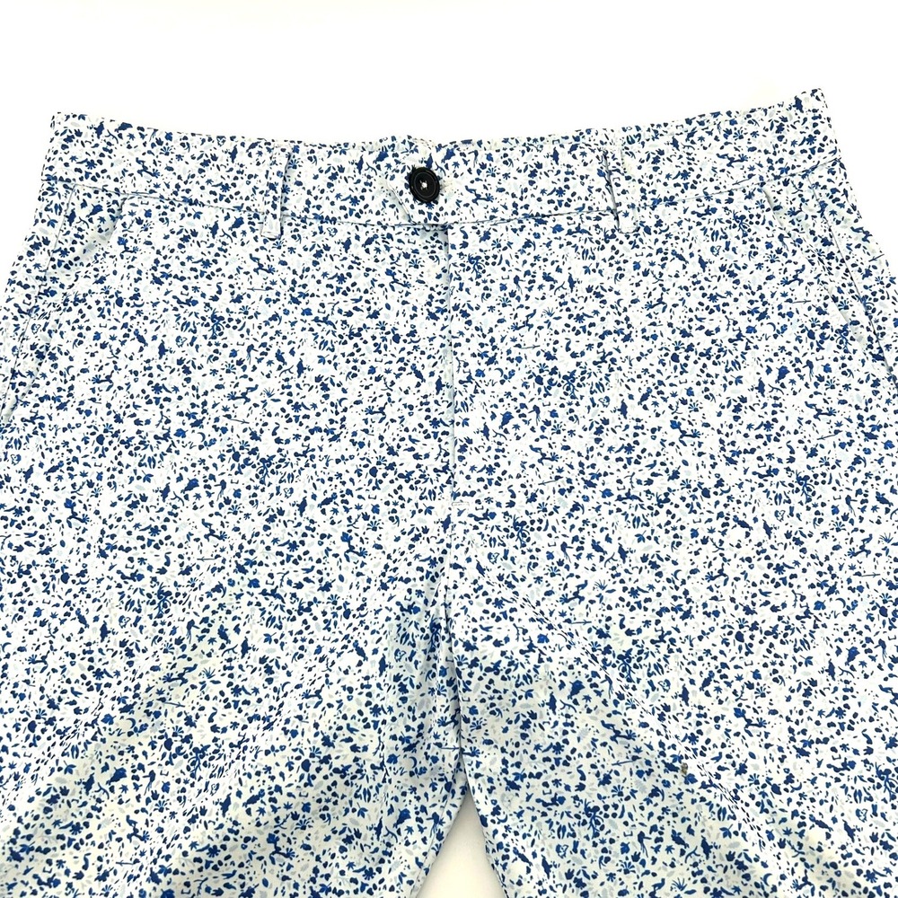 Greyson Mens Montauk Golf Pants Blue White Floral Microprint Size 34x32 Luxury